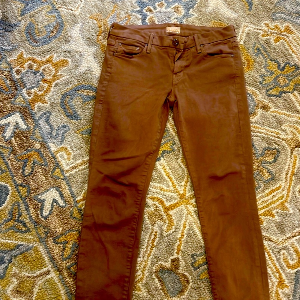 Mother skinny caramel colored size 28